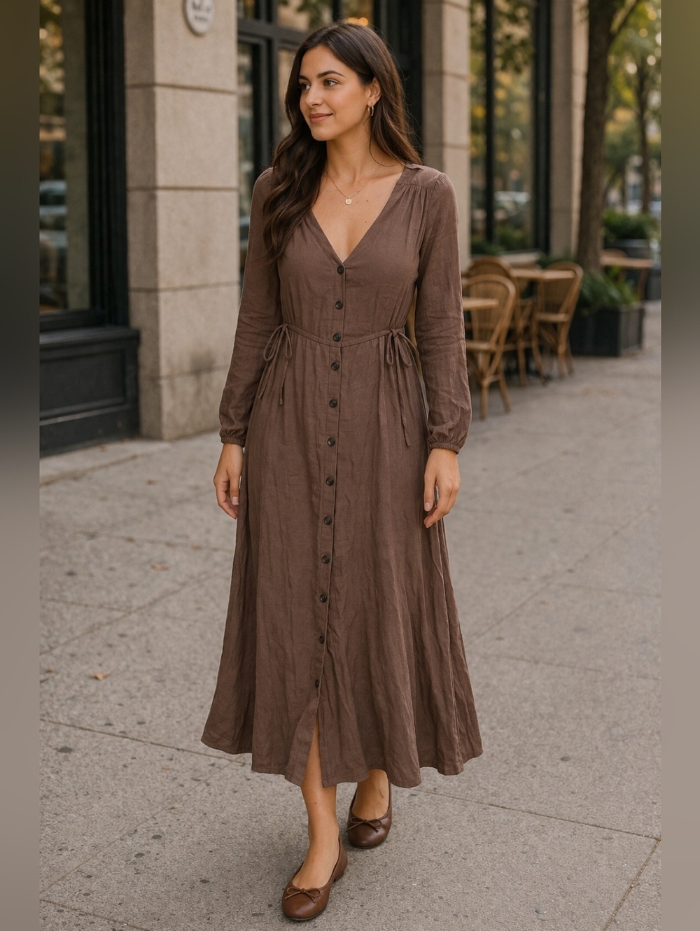 Grade & Gather Brown Dress S